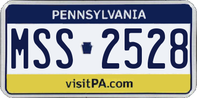 PA license plate MSS2528