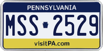 PA license plate MSS2529