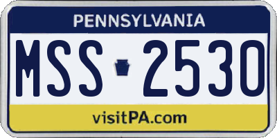 PA license plate MSS2530