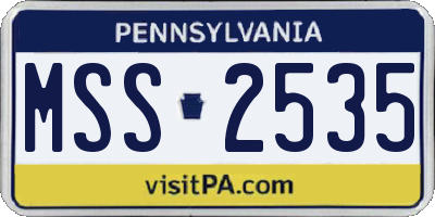 PA license plate MSS2535
