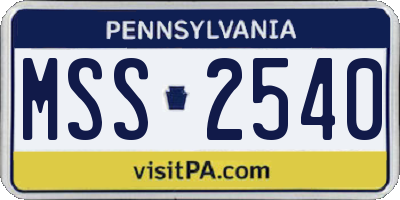 PA license plate MSS2540