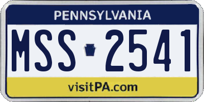 PA license plate MSS2541
