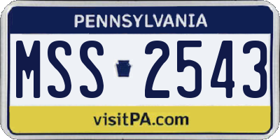 PA license plate MSS2543