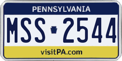 PA license plate MSS2544