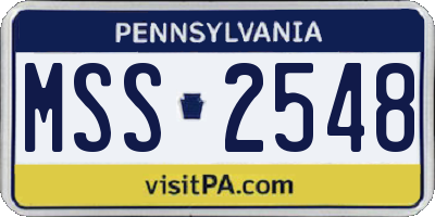 PA license plate MSS2548