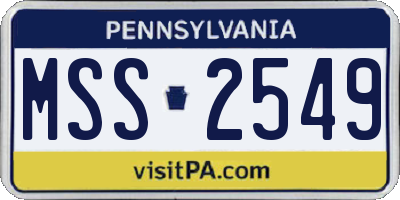 PA license plate MSS2549