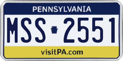 PA license plate MSS2551
