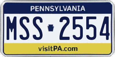 PA license plate MSS2554