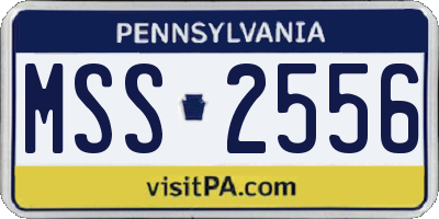 PA license plate MSS2556