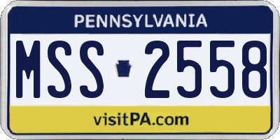 PA license plate MSS2558