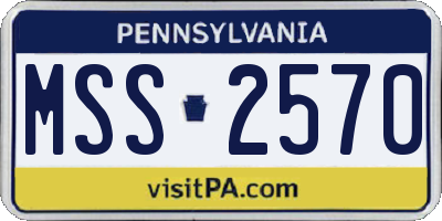 PA license plate MSS2570
