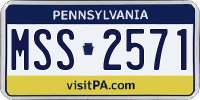 PA license plate MSS2571
