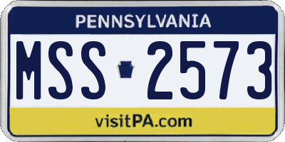 PA license plate MSS2573