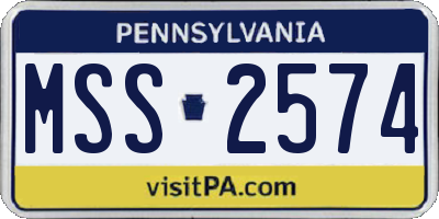 PA license plate MSS2574