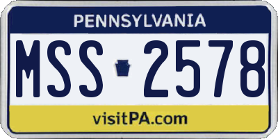 PA license plate MSS2578
