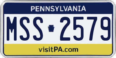 PA license plate MSS2579