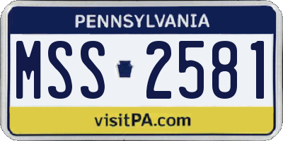 PA license plate MSS2581