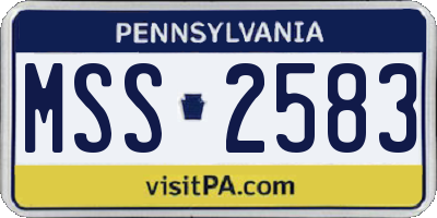 PA license plate MSS2583