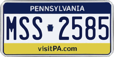 PA license plate MSS2585