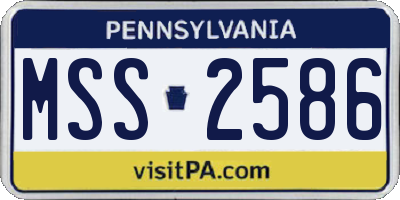 PA license plate MSS2586