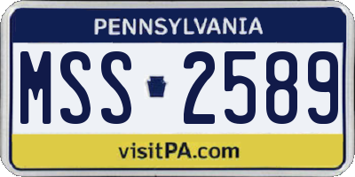 PA license plate MSS2589