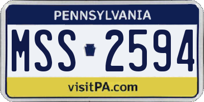 PA license plate MSS2594