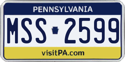 PA license plate MSS2599