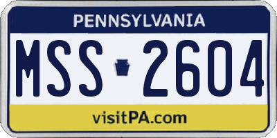 PA license plate MSS2604