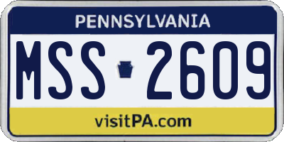 PA license plate MSS2609