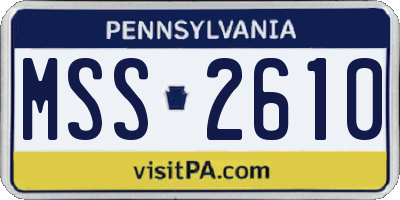 PA license plate MSS2610