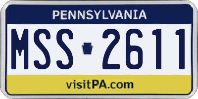 PA license plate MSS2611