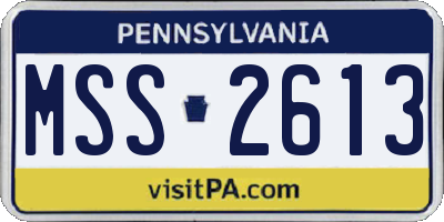 PA license plate MSS2613