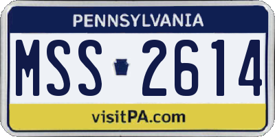 PA license plate MSS2614