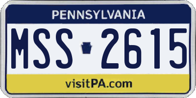 PA license plate MSS2615