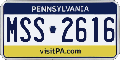 PA license plate MSS2616
