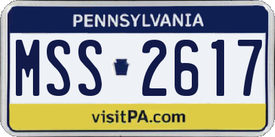 PA license plate MSS2617