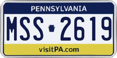 PA license plate MSS2619