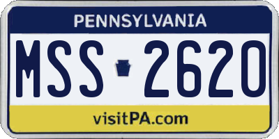 PA license plate MSS2620