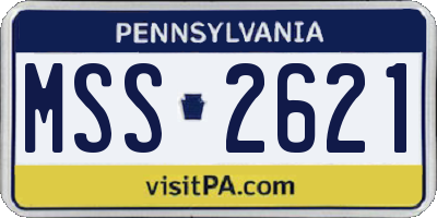 PA license plate MSS2621