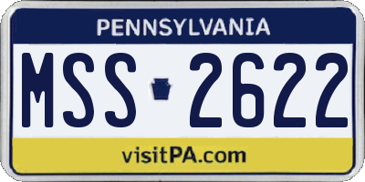 PA license plate MSS2622