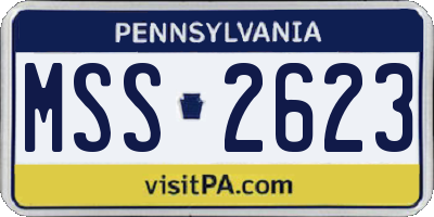PA license plate MSS2623