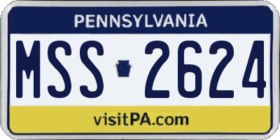 PA license plate MSS2624