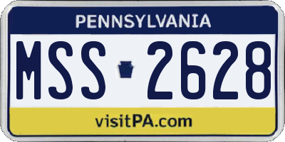 PA license plate MSS2628