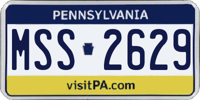 PA license plate MSS2629