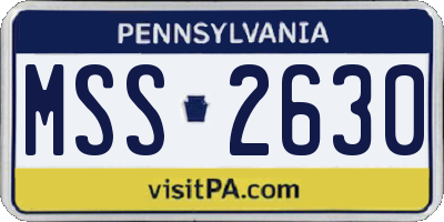 PA license plate MSS2630