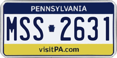 PA license plate MSS2631