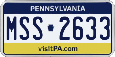 PA license plate MSS2633