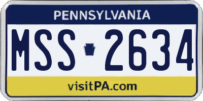PA license plate MSS2634