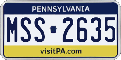PA license plate MSS2635