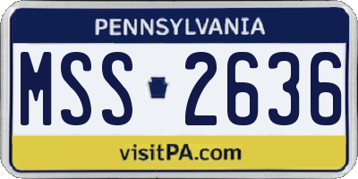 PA license plate MSS2636